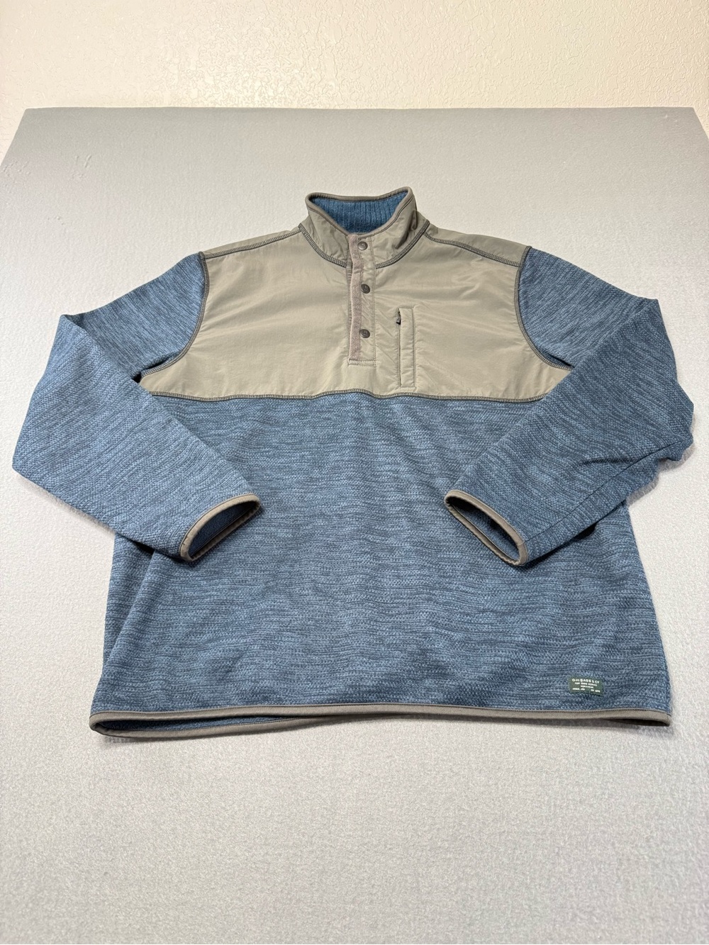 G.H. Bass & Co. Men's XL For Hard Service Fleece 1/4 Snap Mock Neck Sweatshirt